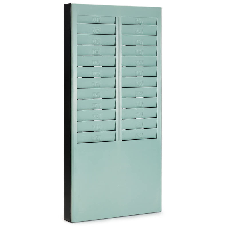 OFFNOVA Time Cards Rack with 24-Pocket, Wall Mounted Time Card Holder Compatible with Time Clock Attendance Machine, Mounting Hardware Included