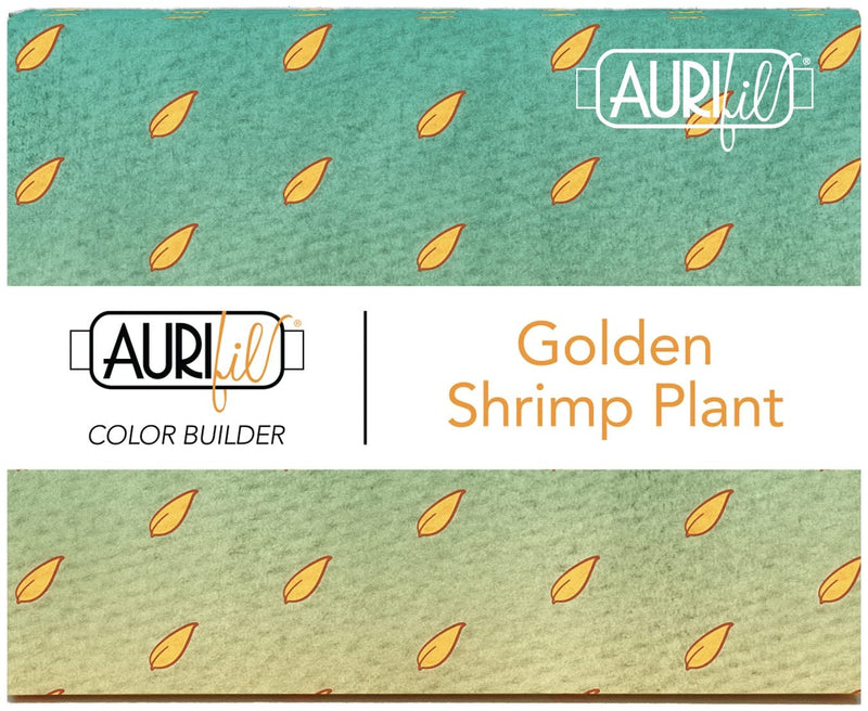 Aurifil Thread Color Builder 2022 Rainforest Plants -50wt 100% Cotton Threads 3 Large SPOOLS (Golden Shrimp Plant)