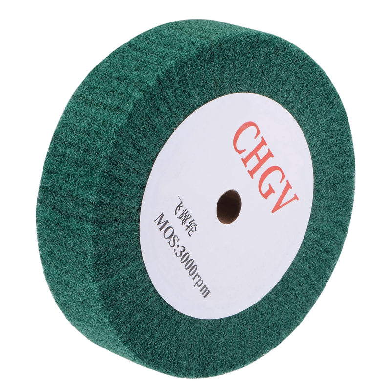 uxcell 200mm x 50mm 240 Grit Non-Woven Polishing Burnishing Wheel Nylon Wire Drawing Abrasive Flap Wheel for Stainless Steel Copper Green