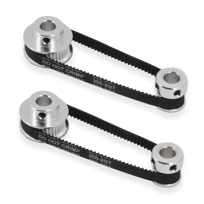 Zeberoxyz 2PCS Set GT2 Synchronous Wheel 20&36 Teeth 8mm Bore Aluminum Timing Pulley with 2PCS Length 200mm Width 6mm Belt (20-36T-8B-6) 20-36T-8B-6