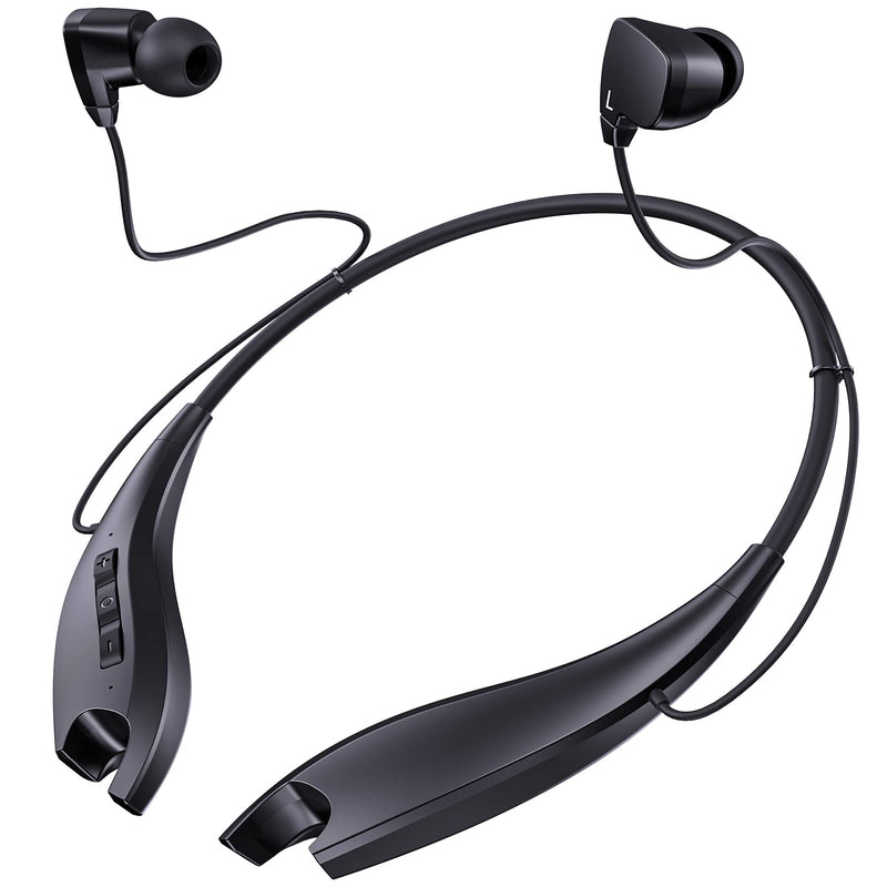 Bluetooth Neckband Headphones Around The Neck Bluetooth Headset with 24H of Playback Noise Cancelling Microphones for Clear Calls, Work, Music, Conference, Compatible with Cellphones, PC, Tablet, TV