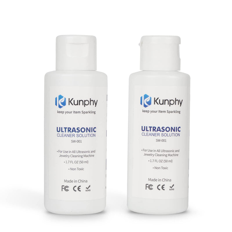 Jewelry Cleaner, Ultrasonic Jewelry Cleaner Solution - Jewelry Cleaner for Gold, Silver, Platinum Diamonds and Non-Porous Precious & Semi-Precious Jewelry 1.7 Ounce, 2 Pack