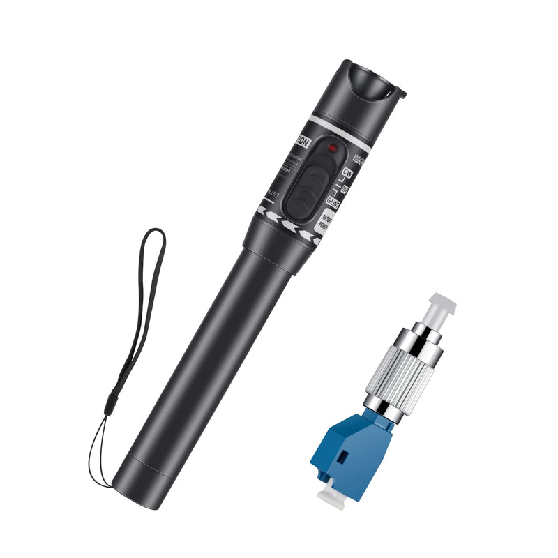Moocci Fiber Optic Visual Fault Locator 30MW 30KM Fiber Light Tester VFL Tester Kit Including Red Light Fiber Optic Cable Tester Meter with 2.5mm Universal Connector FC Male to LC Female Adapter