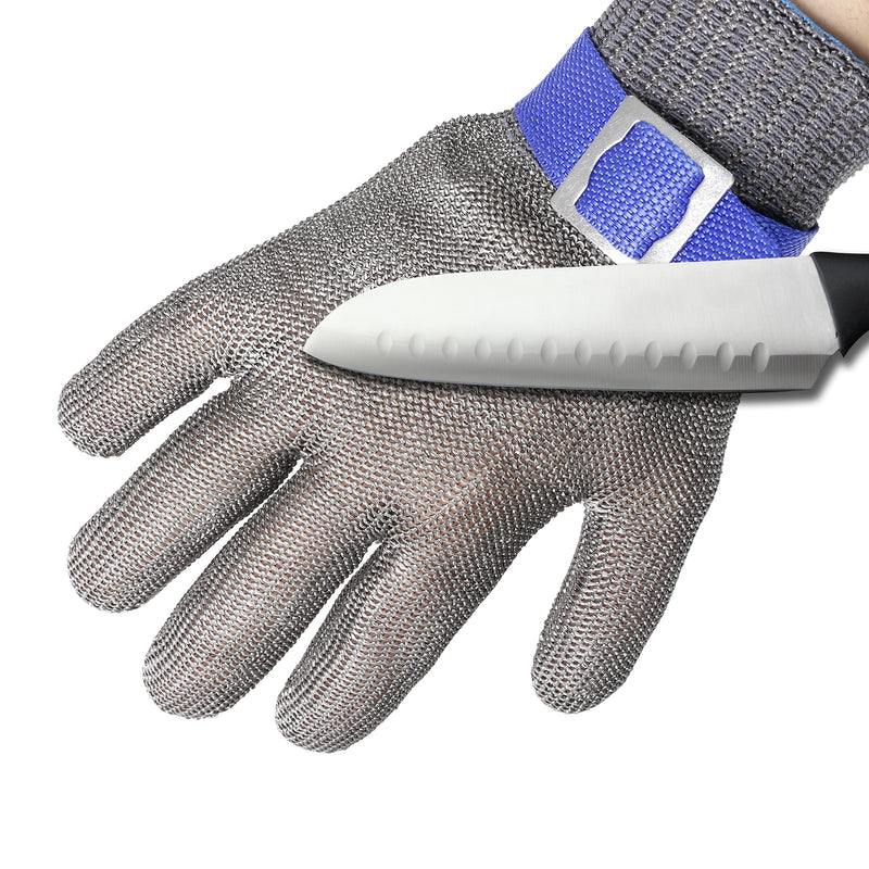 Level 9 Cut Resistant Gloves Stainless Steel Mesh Metal Glove Safety Work Glove for Meat Cutting Kitchen Chef Slicing X-Large