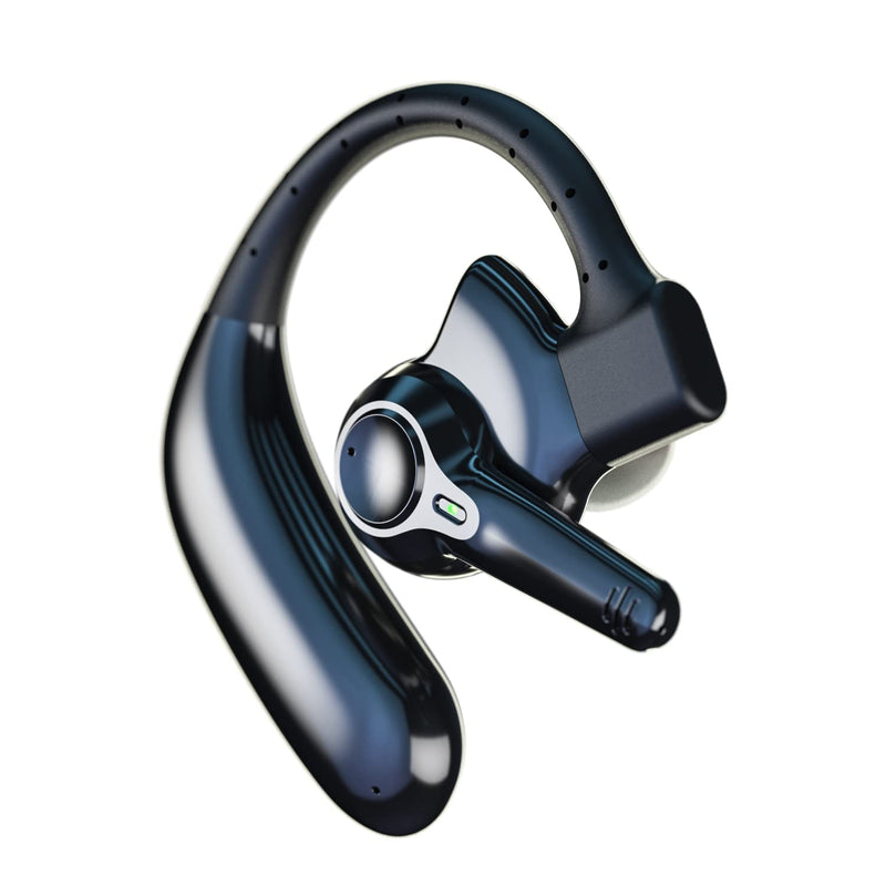 Dual-Mic AI Noise Cancelling Bluetooth Headset for Cell Phones, 10 Days Standby 30Hrs HD Talktime Bluetooth Earpiece IPX6 Waterproof Ultralight for Driving/Truckers/Business EM-BT01