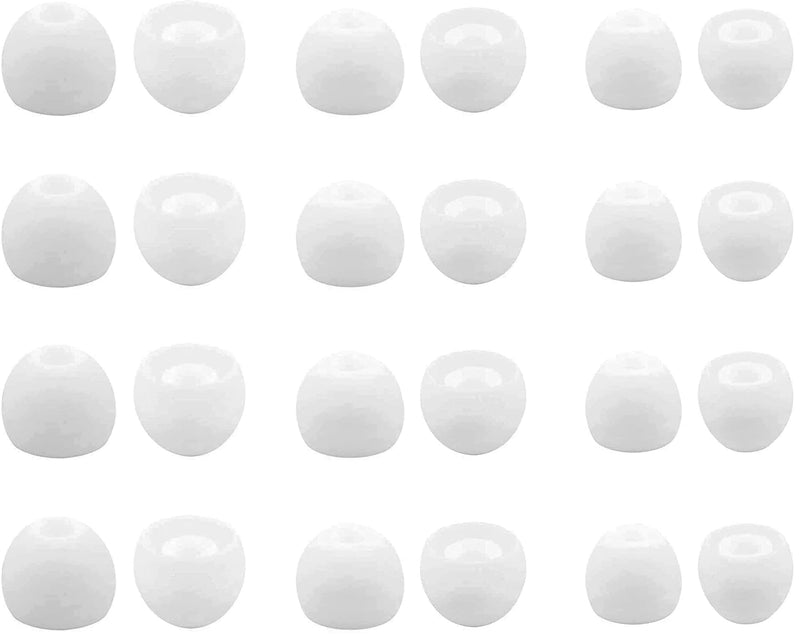 ALXCD Ear Tips for in-Ear Headphones, S/M/L Sizes 12 Pairs Soft Silicon Earbuds Tips Eartips with 3.8mm Connector Hole, Fit Most in-Ear Earbuds(Inner Hole 3.8mm -4.8mm) 12 Pairs, White, S/M/L