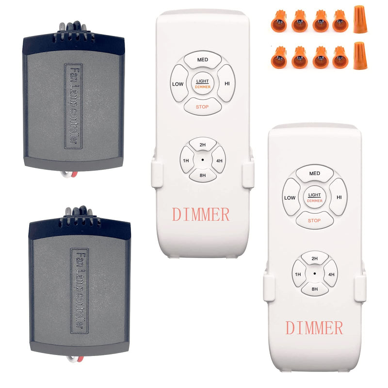 Ceiling Fan Remote Control Kit, Universal Small Size Receiver Fit for Hampton Bay Harbor Breeze Hunter Dimmable DIMMER-2 Pack Small Size Kit Dimmer(2PACK)