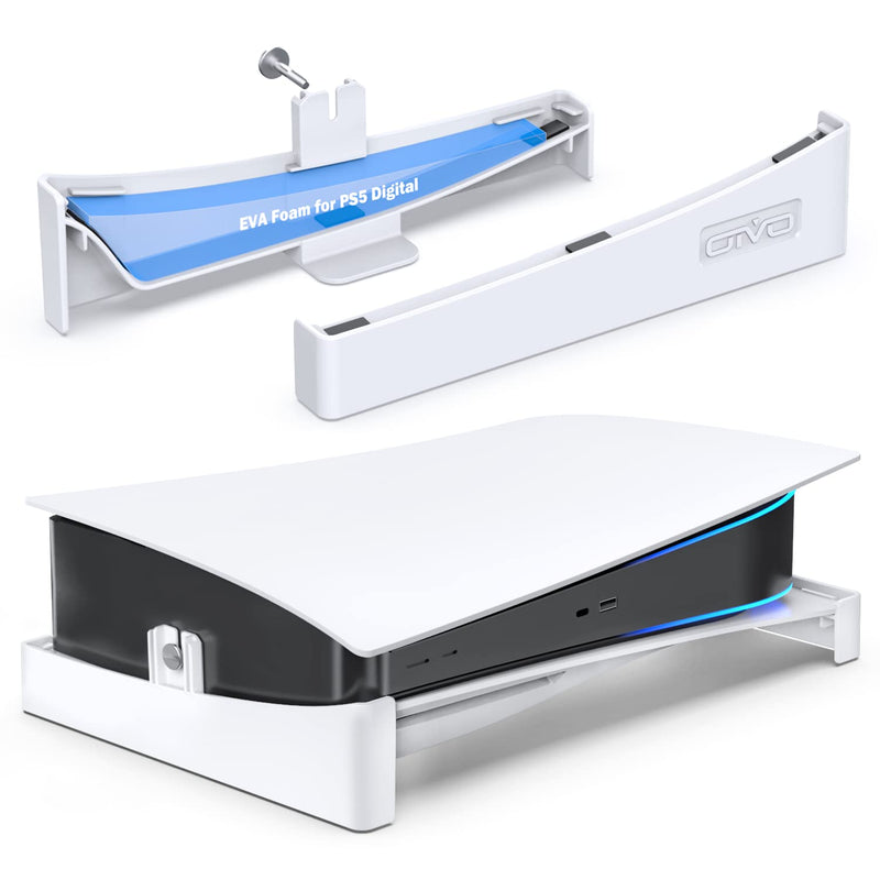 OIVO PS5 Horizontal Stand, PS5 Accessories Base Stand Compatible with Playstation 5 Console Disc & Digital Editions, Upgraded PS5 Desk Stand with Screw Fixing (White) White