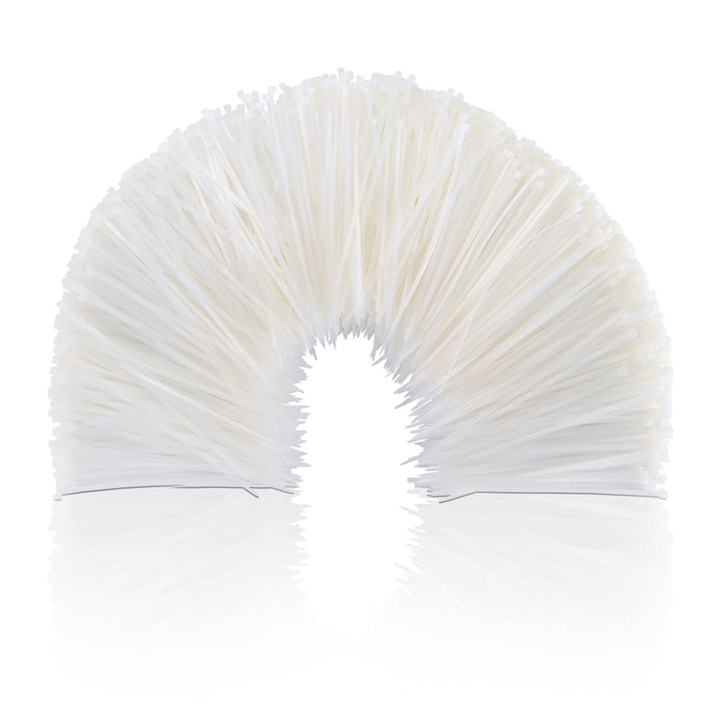8 Inch Zip Cable Ties (1000 Pieces), Self-Locking Premium Nylon Cable Wire Ties,Heavy Duty White, for Indoor and Outdoor by Boacua 8" (1000 Pieces)