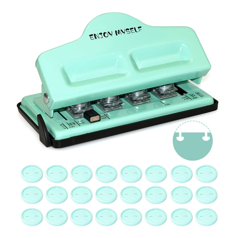 Enjoy Myself Mushroom Hole Punch Arc Disc Bound Planner Binding Puncher 8.5 * 11" Mini 4 Hole Discbound Paper Punch with 24 Binding Rings (Lake Blue) Lake Blue