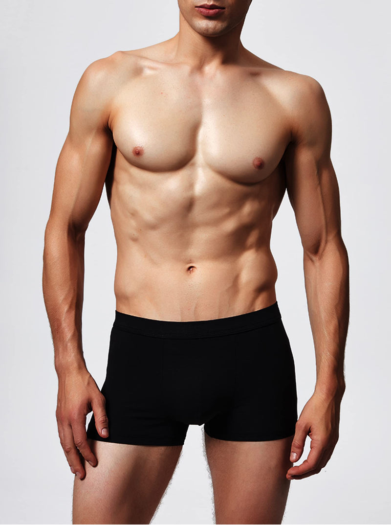 AIRCUTE Washable Urinary Incontinence Cotton Underwear for Men, Instant Absorbency, Bladder Leakage Protection Regular Boxer Briefs, Black (X-Large) X-Large