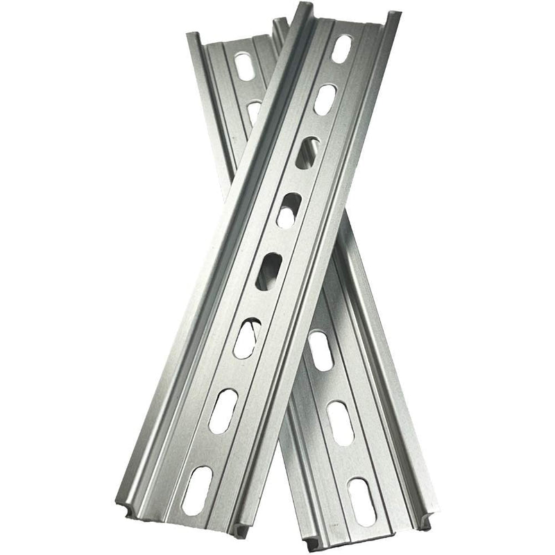 ICI T&G 1 Piece DIN Rail 2 Stainless Steel Screws Slotted Aluminum RoHS 8" Inches Long 35mm Wide 7.5mm High