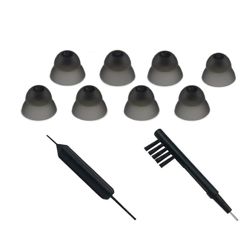 Hearing Aid Ear Domes Cleaning Tools Hearing Aid Close Domes for Resound Sure Fit Style RIC RITE and Open Fit BTE Hearing Amplifier with Brush Cleaner（M Size 8PCS) M