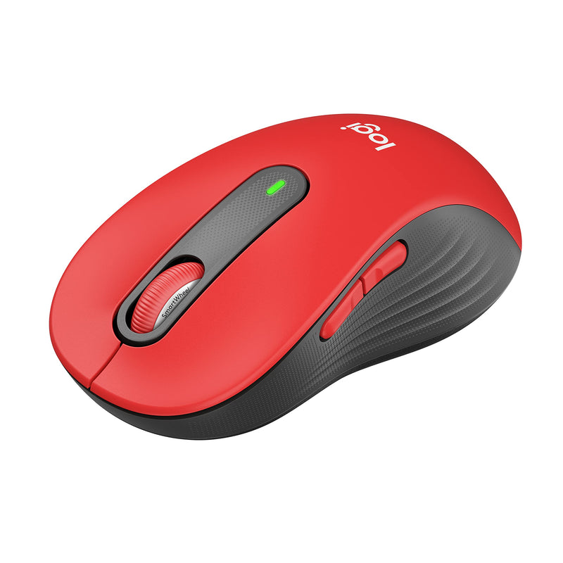 Logitech Signature M650 L Full Size Wireless Mouse - for Large Sized Hands, 2-Year Battery, Silent Clicks, Customizable Side Buttons, Bluetooth, Multi-Device Compatibility - Classic Red Right Handed Large Size