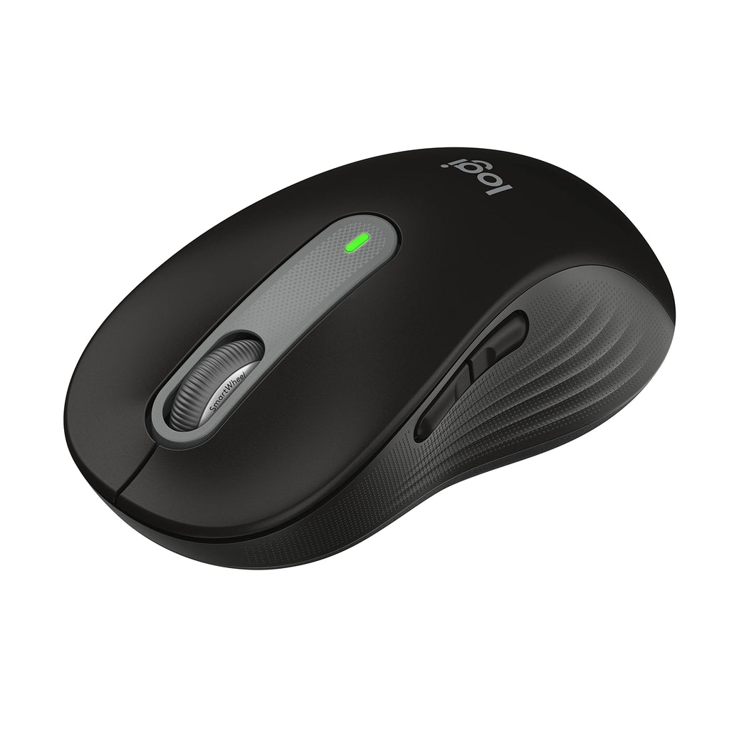 Logitech Signature M650 Wireless Mouse - for Small to Medium Sized Hands, 2-Year Battery, Silent Clicks, Customizable Side Buttons, Bluetooth, Multi-Device Compatibility - Black Right Handed Small-Medium Size