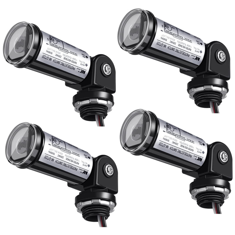 4 Pieces Photocell Sensor Switch Dusk to Dawn Photocell Sensor Outdoor Photoelectric Switch for Outdoor Wall Porch Light (120V)