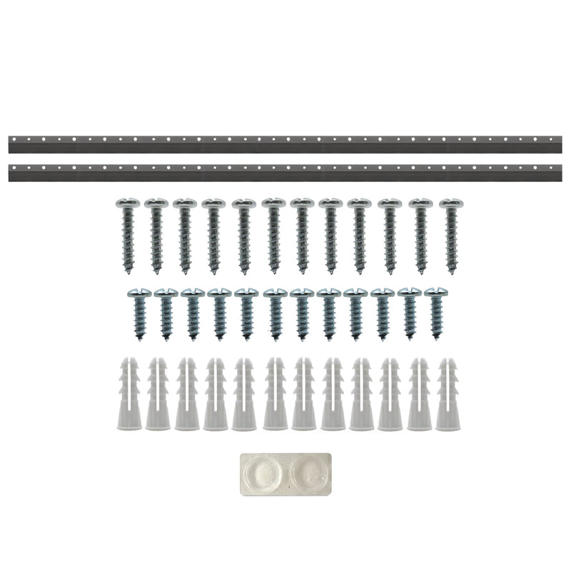 French Cleats 45-Inch Hanging Hardware- Supports 225 lbs - Z Clips with Anchors, Screws and Bumpers