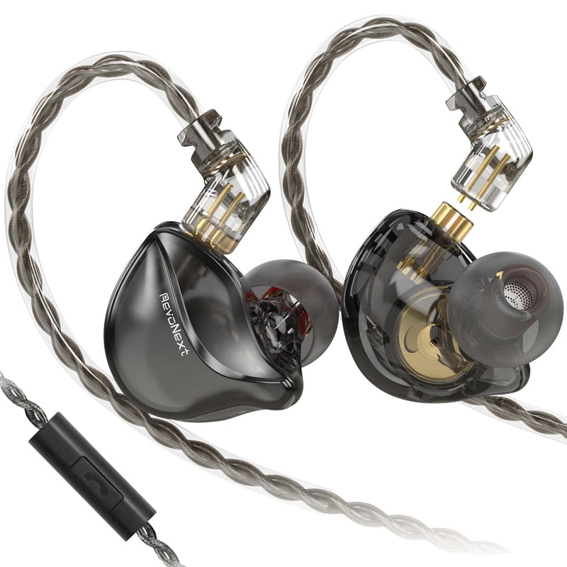 Earbuds Wired in-Ear Headphones HiFi Stereo Earbuds with Microphone RH-212 IEM Earphone with Detachable Cable for Musicians Drummers Singers Earbuds Black