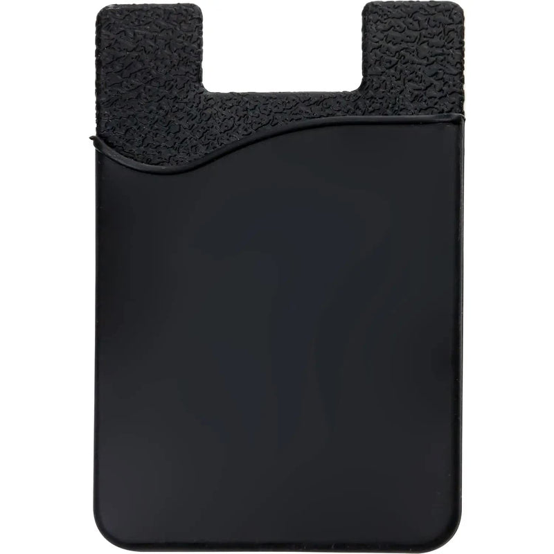 Silicone Phone Card Holder Pocket, Stick On Wallet, Adhesive Credit Card Pouch, Compatible with iPhone & Samsung Galaxy - Black