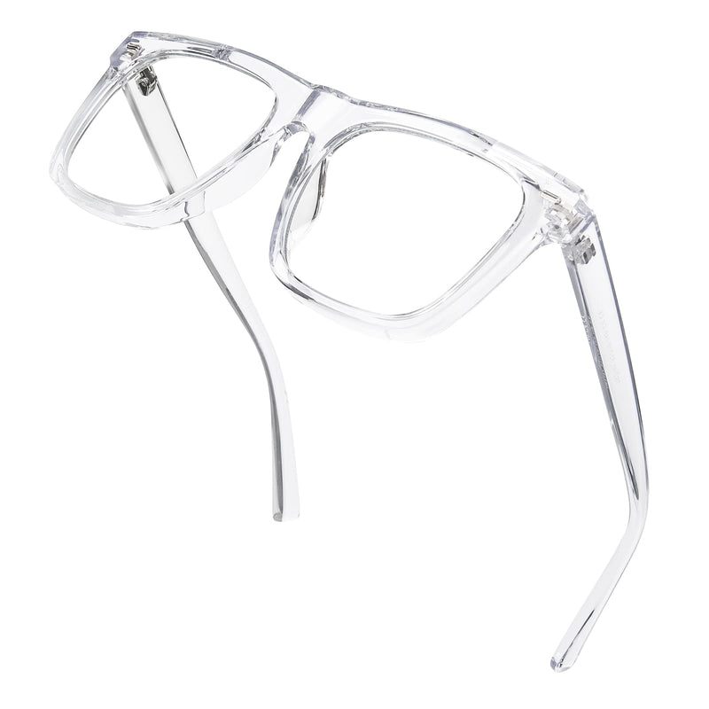 Square Blue Light Blocking Glasses Wrap Lightweight Oversized Game Read Computer Multi Colors Frame Women Men Alba Clear
