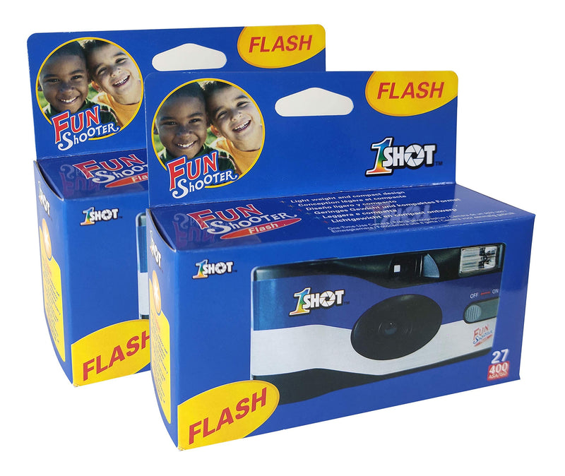 Disposable Camera 35mm Film Single Use One Shot 400 ASA/ISO 27 Exposures with Flash 2-Pack
