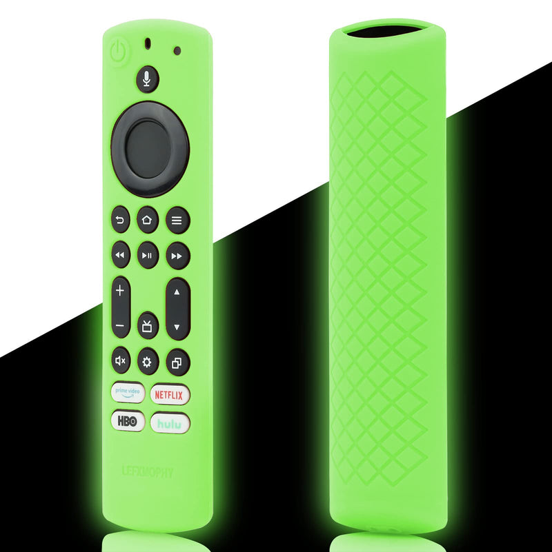 NS-RCFNA-21 Remote Case Replacement for Toshiba and Insignia FireTV Alexa Voice Control, Green Silicone Protective Cover Skin Glow in Dark - LEFXMOPHY Glow Green