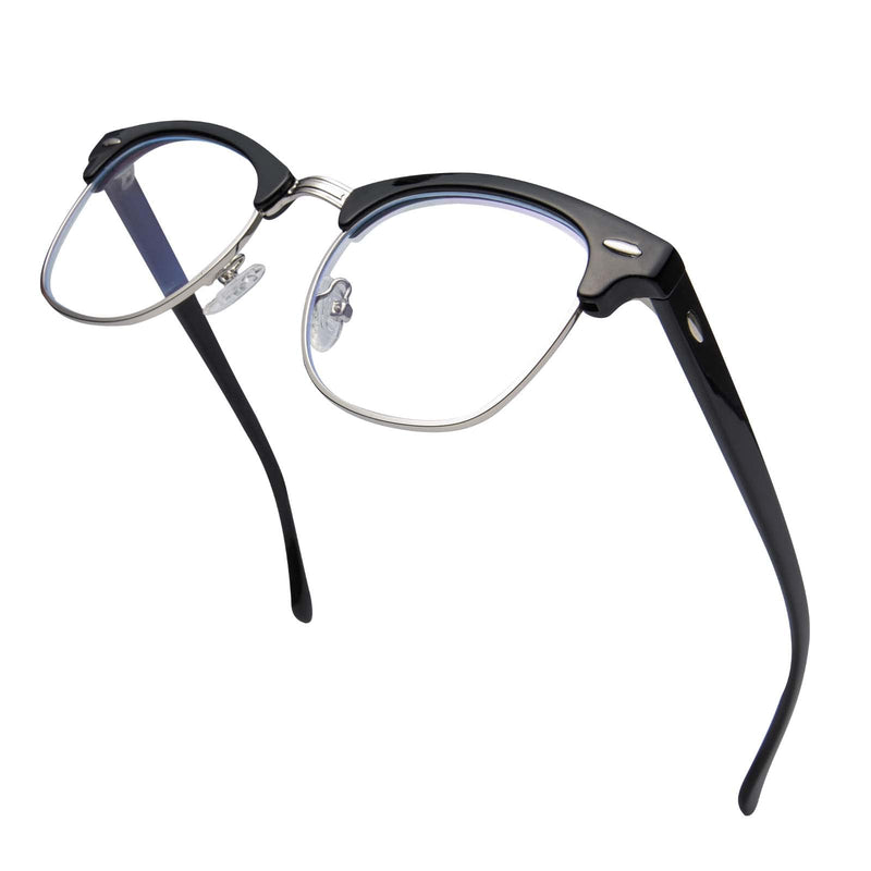 Blue Light Blocking Glasses Square with Anti Computer Glare for Gaming Reading Women and Men Black