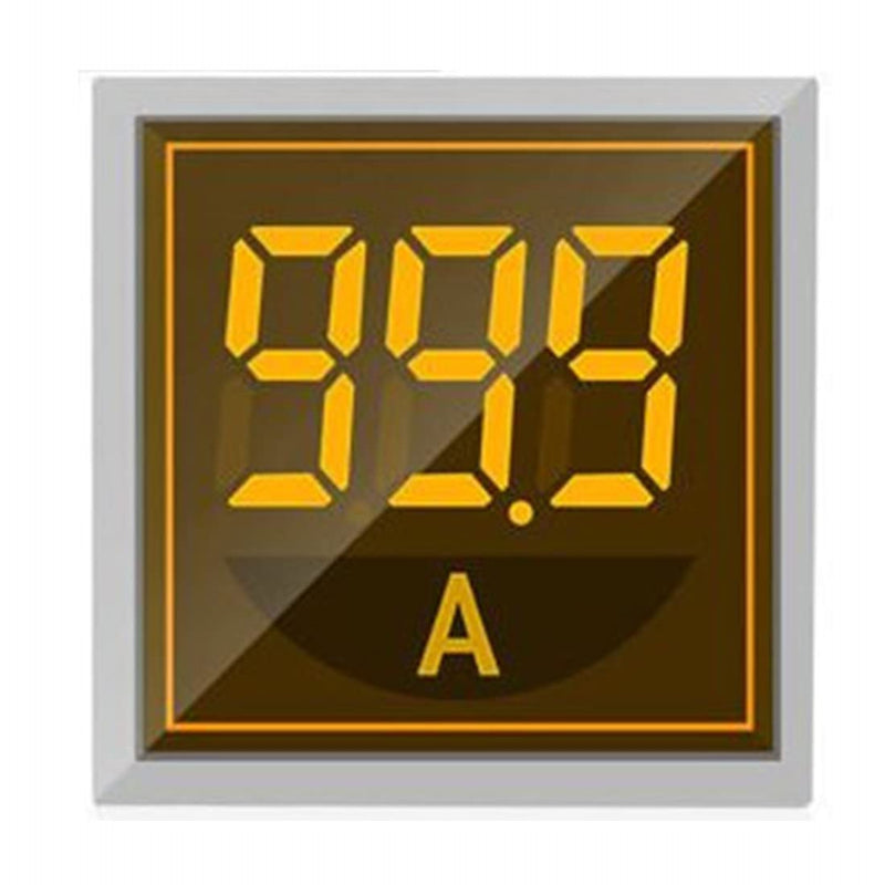 Szliyands Digital Display AC Current Indicator, 22mm Square Head LED Current Tester 0~100A Ammeter Monitor ( Yellow)