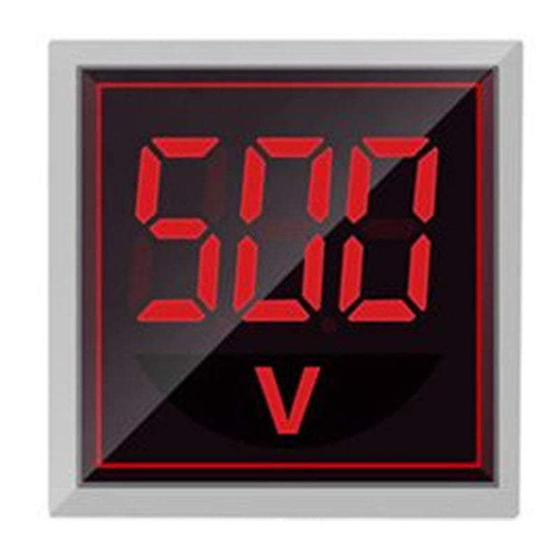 Szliyands Digital Display AC Voltage Indicator, 22mm Square Head LED Voltage Tester AC50~500V Voltmeter Monitor (Red) Red