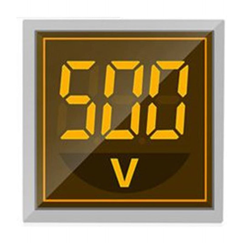 Szliyands Digital Display AC Voltage Indicator, 22mm Square Head LED Voltage Tester AC50~500V Voltmeter Monitor (Yellow) Yellow