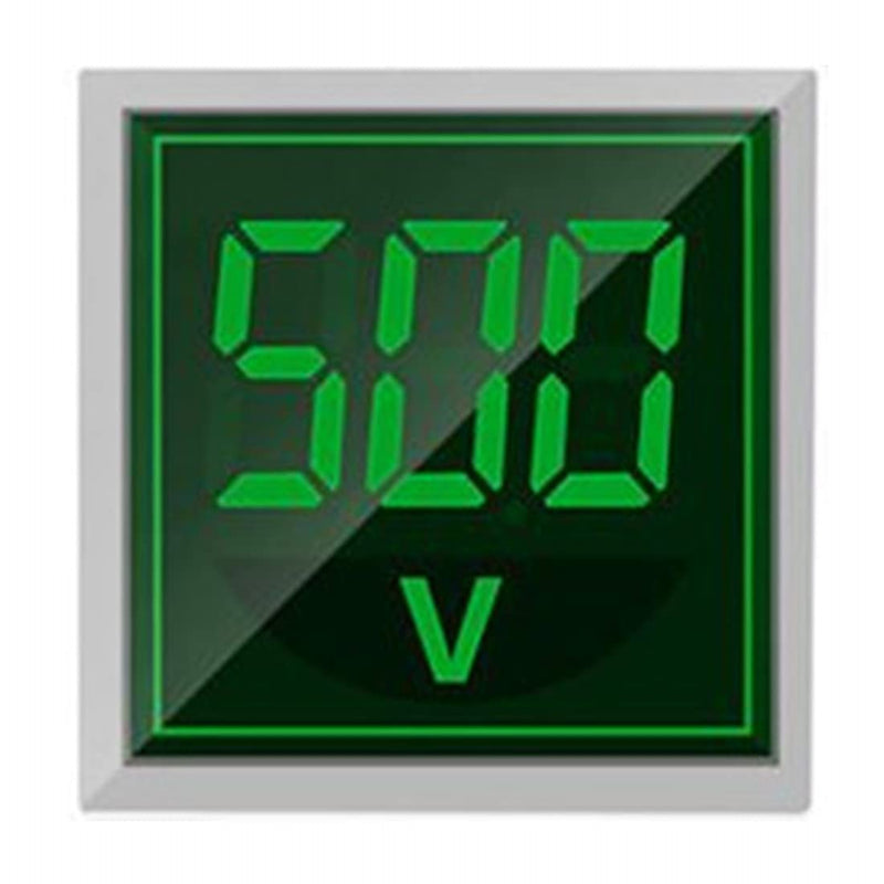 Szliyands Digital Display AC Voltage Indicator, 22mm Square Head LED Voltage Tester AC50~500V Voltmeter Monitor (Green ) Green