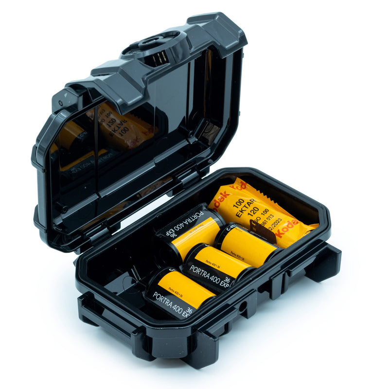 Professional Waterproof Film Carrying and Storing Case | 35mm(7 Rolls) & 120mm(5 Rolls) Photo Film | Light Sealed, Waterproof, Crushproof (Black) Black