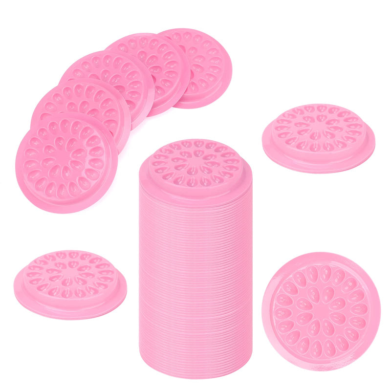 100PCS Flower Pallet Pad, False Eyelashes Extension Holder Plastic Pallet Pads for Eyelash Extensions (Baby Pink) 100PCS Baby Pink