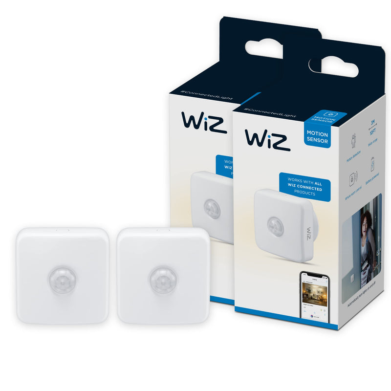WiZ Connected 2-Pack WiFi Motion Sensor for Lights, Compatible with Alexa and Google Home Assistant, White 2 Pack