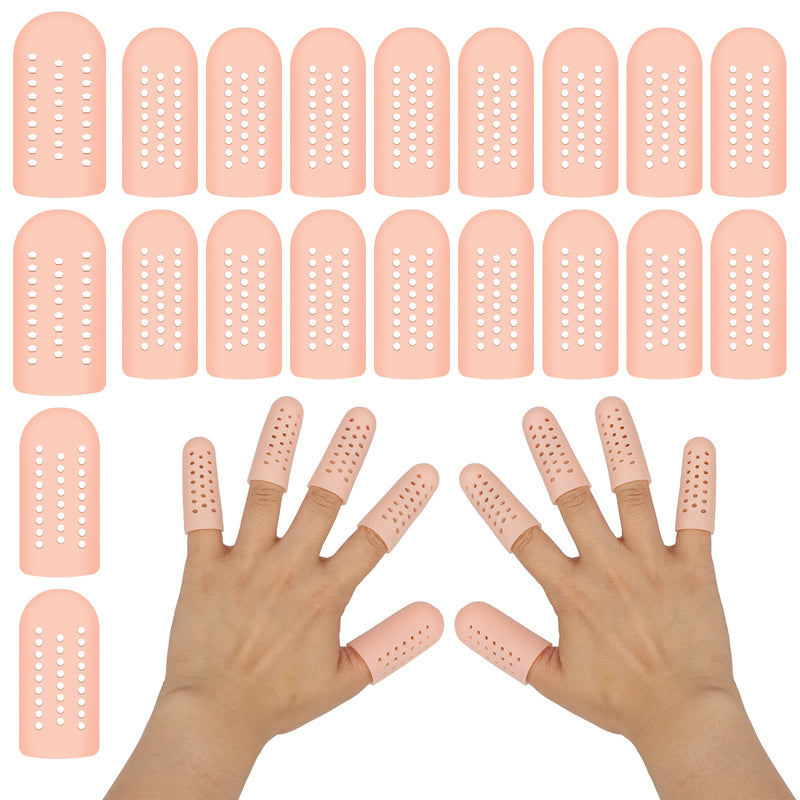 AIEX 20pcs Gel Finger Protectors, Silicone Finger Cots Soft Breathable Finger Sleeves Cover for Fingers Arthritis Wounds (3 Sizes)