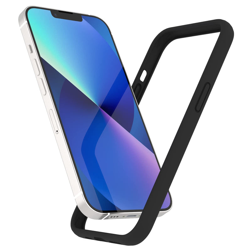 K TOMOTO Compatible iPhone 13 Mini Bumper Case (5.4 Inch), Liquid Silicone Bumper Case [Shock-Absorb] [Raised Edge Protection] [Drop Protection] [Silky and Soft Touch] Frame Bumper Case, Black