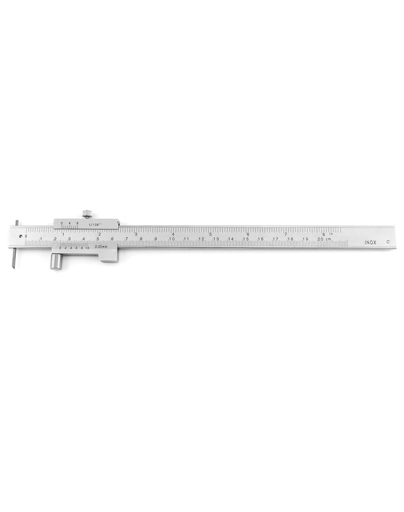 QWORK Parallel Cross Calipers Stainless Steel Vernier Calipers Measuring Rage 0-20 cm (0-8 inch) with 2 Carbide Scribers/Pins/Needle, Marking Gauges, Marking Tools