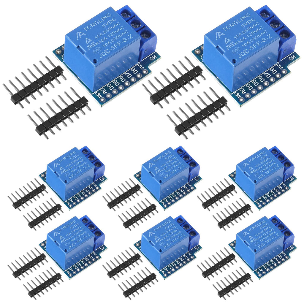 Alinan 8pcs 5V One Channel Relay Module Relay Switch 5V Mini Relay Shield for WeMos D1 Mini Also Compatible with Arduino for WeMos D1