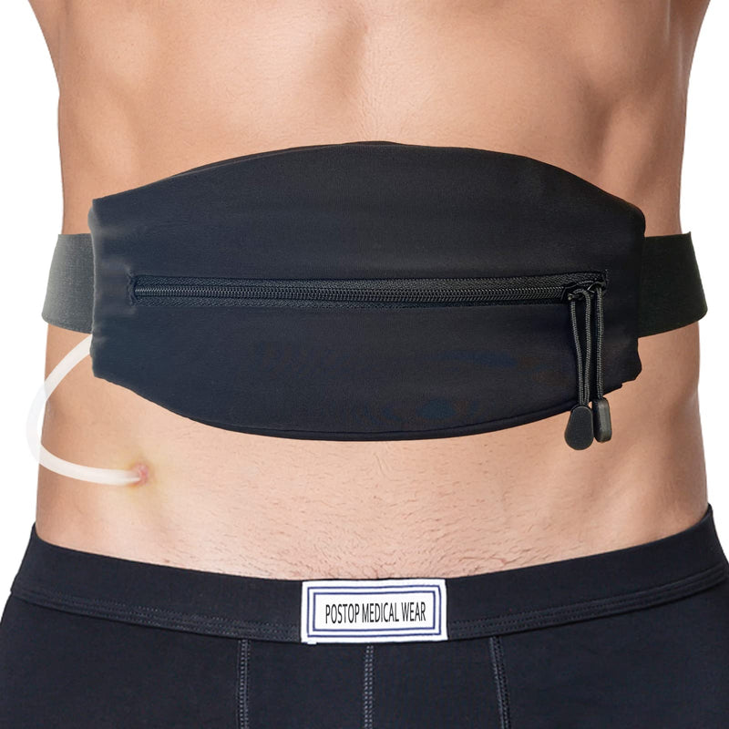 POSTOP MEDICAL WEAR PD Belt Peritoneal Dialysis Catheter Holder Accessories No-Bounce for Secure Transfer Set Peg G Feeding Tube Line Adults Women Men Black