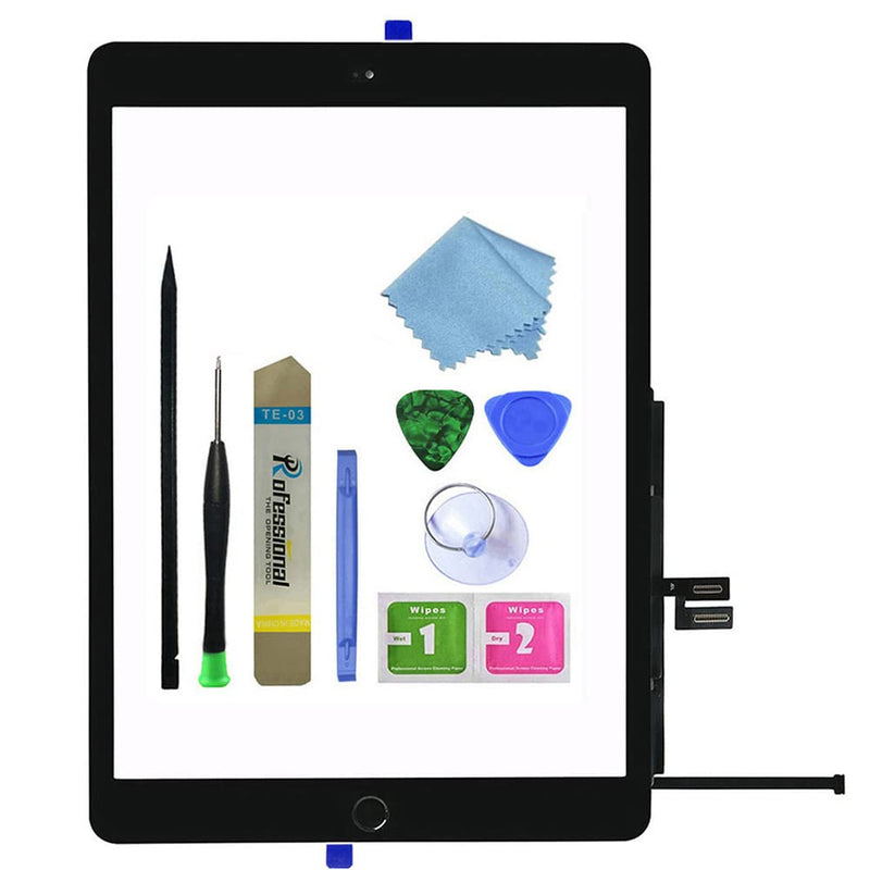 Zentop for Black iPad 9 2021 9th Generation Touch Screen Digitizer Replacement A2602 A2603 A2604 A2605 with Home Button,Camera Bracket,Pre-Installed Adhesive,Tool Repair Kit