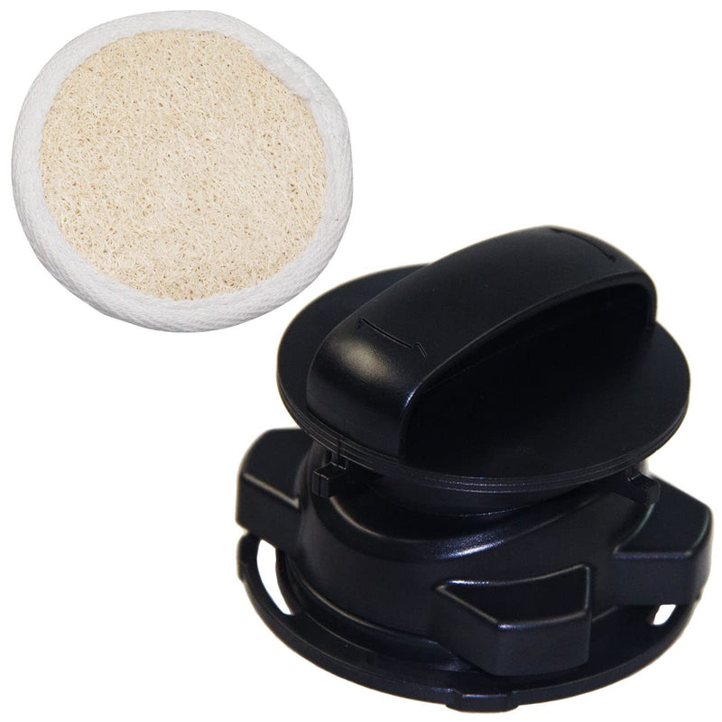 75257 Magnetic Stopper and Natural Loofah Sponge for InSinkErator Garbage Disposal,Turn Your Cover Control Disposer On and Off Parts,Replaces 75052, 74094, 74052, 74275,Black