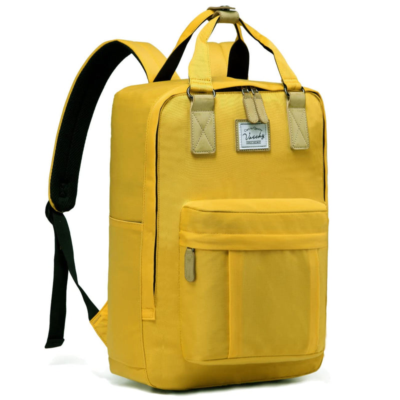 Laptop Backpack for Women,VASCHY 15.6 Inch Water Resistant College School Backpack Bookbag Casual Daypack for Teacher/Teen Girls/Business/Travel Yellow