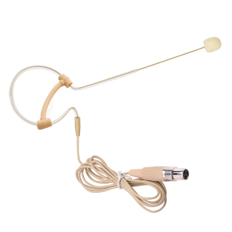 Haoin Single Ear Headset Microphone Earset Headworn Mic Compatible with AKG Wireless System Bodypack Transmitter with 1.2m Cable Windscreen Mini XLR 3 Pin TA3F Plug Mini XLR TA3F Plug Compatible with AKG