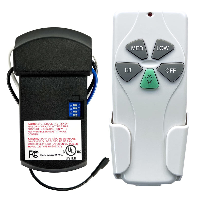 YukiHalu Universal Ceiling Fan Remote Control Kit, 3 Fan Speeds and Light Dimmer, UL Listed
