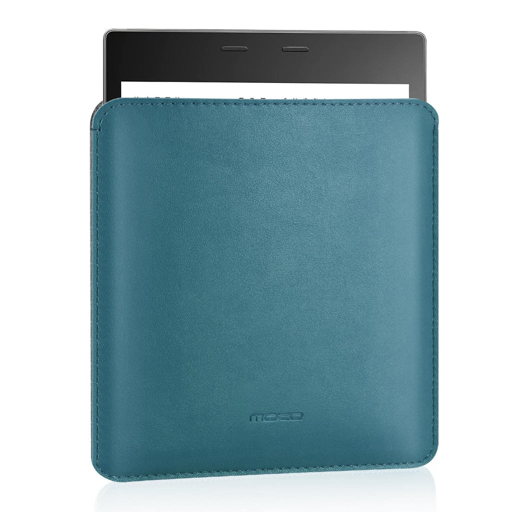 MoKo Sleeve Bag Fits with Kindle Oasis 2017 9th Generation, Kindle Oasis 2019 10th Gen, Ultra Slim Anti-Scratch PU Leather Case Cover Soft Felt Lining Protective Insert Carrying Pouch, Storm Blue model 7