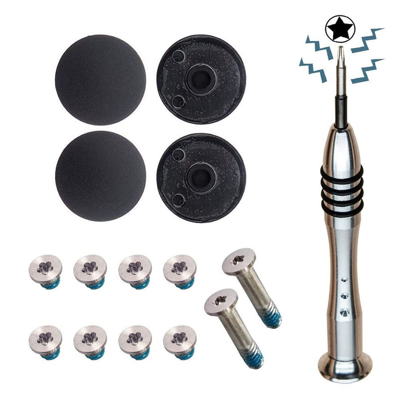 SLAUNT 4 Pack Rubber Case Feet and Replacement Screws (2 Long and 8 Short) Screwdriver Kit Set Compatible with MacBook Air 11inch 13 inch A1370 A1369 A1465 A1466