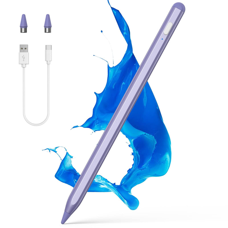 Active Stylus Pens for Touch Screens, NTHJOYS Digital Pencil for iOS/Android with Magnetic Design Fine Point Stylist Compatible with Apple iPad/Pro/Air/Mini/iPhone/Samsung/Tablets Writing & Drawing Purple