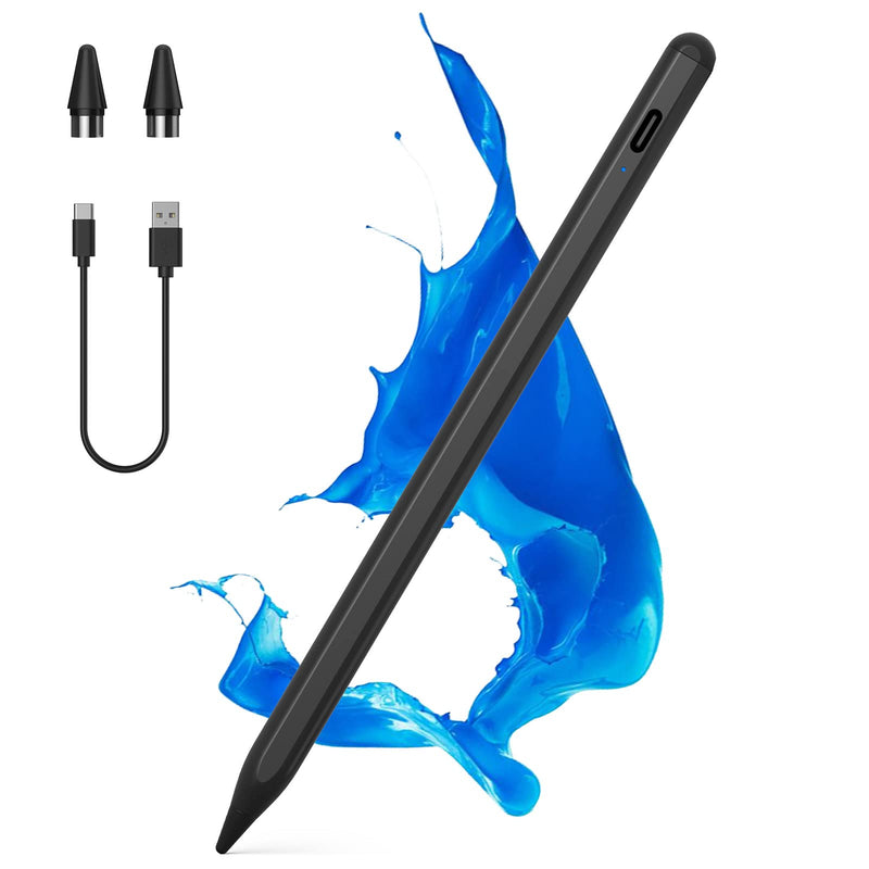 Stylus Pens for Touch Screens, NTHJOYS Active Stylus Pencil for iOS/Android with Magnetic Design Fine Point Stylist Compatible with Apple iPad/Pro/Air/Mini/iPhone/Samsung/Tablets Writing & Drawing Black