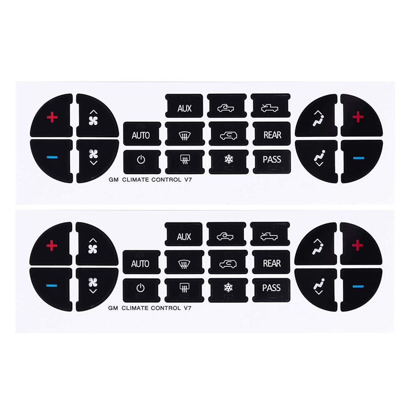 Ombialo AC Dash Button Repair Kit, Stickers Decals Compatible with GM Vehicles, GMC Chevrolet Tahoe Yukon Acadia Sierra 2006-2014, 2Pcs 2 AC19