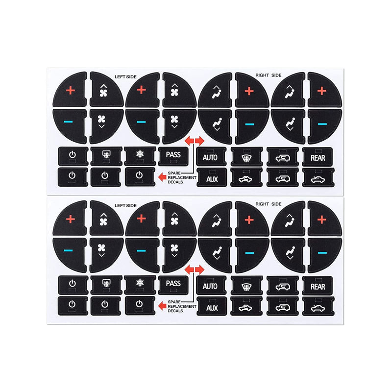 Ombialo AC Dash Button Repair Kit, Stickers Decals Compatible with GM Vehicles, GMC Chevrolet Tahoe Yukon Acadia Sierra 2006-2014 2Pcs 2 AC31